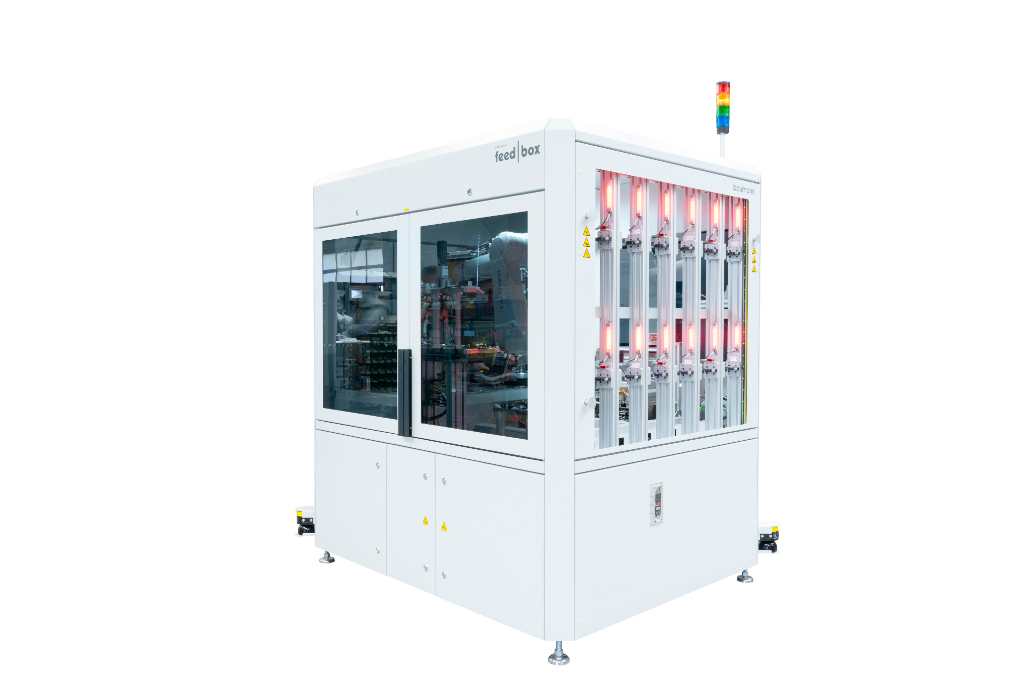 Automatisierte Schrumpfzelle auf Basis einer Baumann feed|box.