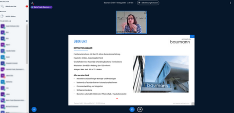 Maria Traub präsentierte Berufsmöglichkeiten für Studierende bei Baumann Automation.